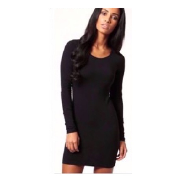 H&M Dresses & Skirts - H&M BASIC BOAT NECK BLACK BODYCON DRESS SZ XS